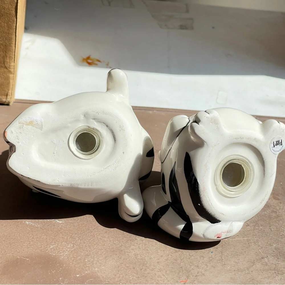 Pier 1 Fat Cat Ceramic Salt & Pepper Shakers